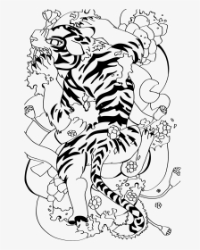 Tiger Tattoo Design For Men - Transparents Tattoo Black And White, HD Png Download, Transparent PNG