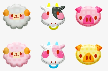 Kawaii Animals, Animal Stickers, Sheep, Cow Pig, Kawaii - Sticker, HD Png Download, Transparent PNG