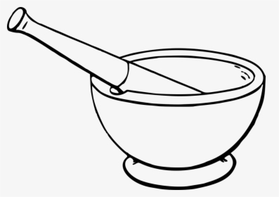 Cookery, Cooking, Kitchen, Lab, Laboratory, Mortar - Mortar And Pestle Drawing, HD Png Download, Transparent PNG