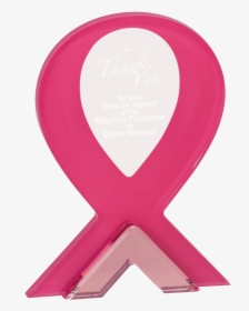 Pink Ribbon Stand-up Acrylic Award - Awareness Ribbon, HD Png Download, Transparent PNG