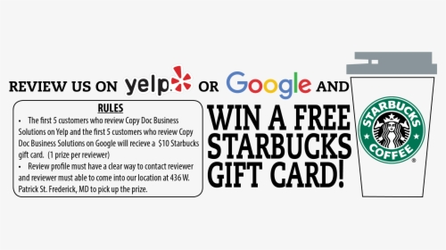 Review Us On Yelp Png - Starbucks, Transparent Png, Transparent PNG