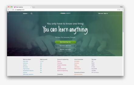 Khan Academy Home Page, HD Png Download, Transparent PNG
