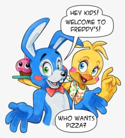 Fnaf- Who Wants Pizza - Fanart Toy Bonnie X Toy Chica, HD Png Download, Transparent PNG