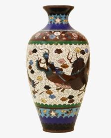 Vase With Dragon Motif, 19th Century Cloisonné, Late - Porcelain, HD Png Download, Transparent PNG