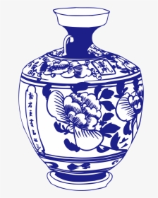 Jar Clipart Pottery - Chinese Ceramic Black And White, HD Png Download, Transparent PNG