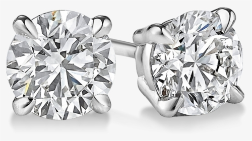 Earring Drawing Diamond - 4 Prong Diamond Studs, HD Png Download, Transparent PNG