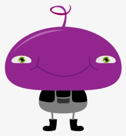 Funny Purple Character Clip Art At Clker - Alien With Hair Cartoon, HD Png Download, Transparent PNG