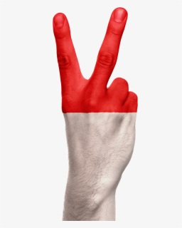 Indonesia Flag Hand - Gambar Tangan Bendera Indonesia, HD Png Download, Transparent PNG