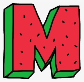 #m #letter #water #watermelon #fruit #red #green #alphabet - M Watermelon Letter Png, Transparent Png, Transparent PNG