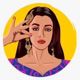 Female Bollywood Characters Cartoon Png, Transparent Png, Transparent PNG