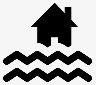 Flood - Silhouette House Clipart Black And White, HD Png Download, Transparent PNG
