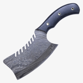 Serrated Damascus Steel Cleaver Knife - Damascus Steel Cleaver, HD Png Download, Transparent PNG