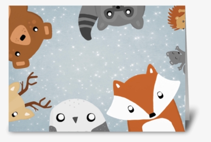 Woodland Christmas Greeting Card - Cartoon, HD Png Download, Transparent PNG