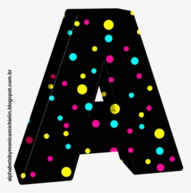 Clip Art Alfabeto E Bolinhas Em - Fundo Preto Com Bolinhas Coloridas Png, Transparent Png, Transparent PNG