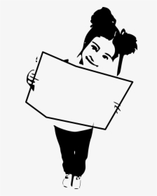 Holding A Sign Drawing, HD Png Download, Transparent PNG