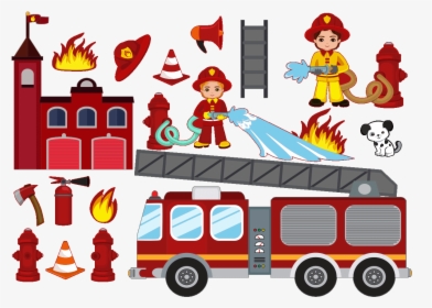 Clipart Firetruck With Hose And Ax, HD Png Download, Transparent PNG