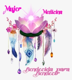 Mujer Medicina El Espíritu Mágico De Flor De Loto - Flowers And Feathers Png, Transparent Png, Transparent PNG