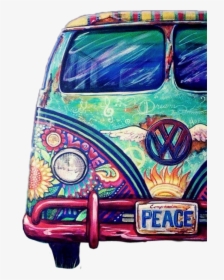 #hippie #vw - Art Hippie Kombi, HD Png Download, Transparent PNG