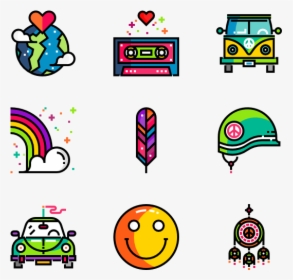 Hippie Icons Png, Transparent Png, Transparent PNG