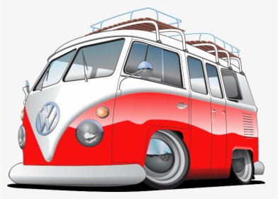 Vw Splitty - Cartoon Vw Bus Drawing, HD Png Download, Transparent PNG