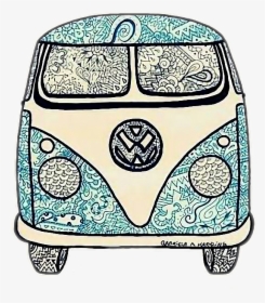 #hippie #volkswaguen #blue - Kombi Van Drawing, HD Png Download, Transparent PNG