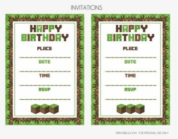 Minecraft Steve Birthday Invitations, HD Png Download, Transparent PNG