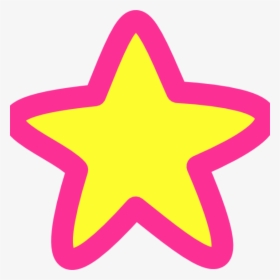 Transparent Pink Star Png - Pink And Yellow Star, Png Download, Transparent PNG