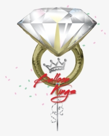 Diamond Wedding Ring - Engagement Ring Balloon Bouquet, HD Png Download, Transparent PNG