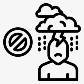 Cartoon Of Person With A Thunder Cloud Above Their - Life Icon ...