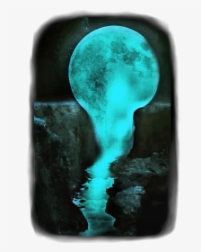 #waterfall #moon #melting #mountain #dark #night - Opal, HD Png Download, Transparent PNG