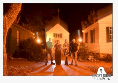 Photo Of Four People In The Dark, In Front Of A Creepy, HD Png Download, Transparent PNG