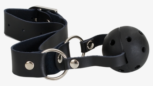Breathable Ball Gag With Leather Collar Black - Belt, HD Png Download, Transparent PNG