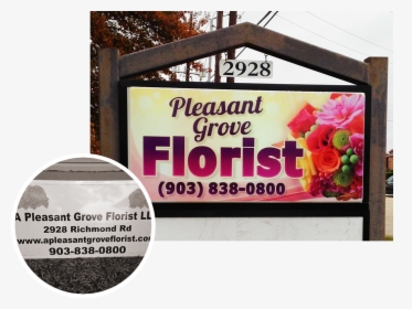 Pleasant Grove Florist Sign Before And After - Florist Signs, HD Png Download, Transparent PNG