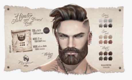 Only For The Ga - Second Life Bento Beard, HD Png Download, Transparent PNG
