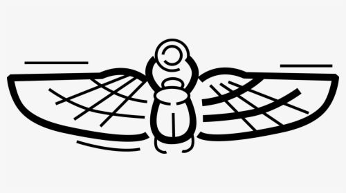 Vector Illustration Of Ancient Egyptian Flying Insect - Egypt Beetle Tattoo Stencil, HD Png Download, Transparent PNG