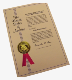 Patent Certificate Edit - Copyright Certificate From Uspto, HD Png Download, Transparent PNG