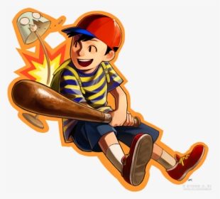 Ness From Earthbound Render Art By Sires Jan Black - Cartoon, HD Png Download, Transparent PNG