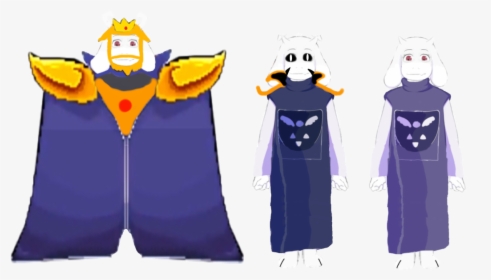 Asgore And Toriel And Asriel Full Body Alternate Ending - Cartoon, HD Png Download, Transparent PNG
