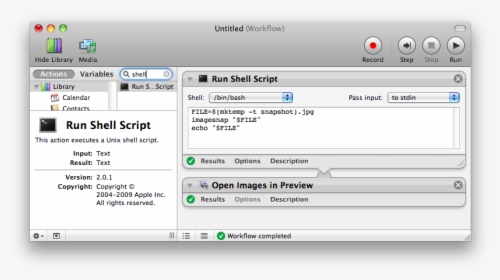 Automator Run Shell Script, HD Png Download, Transparent PNG