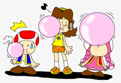 Cartoon,clip Art,animated With Character - Bubble Gum Toad And Toadette, HD Png Download, Transparent PNG