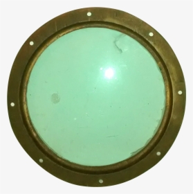 Vintage 1960s Nautical Brass Green Glass Porthole On - Circle, HD Png Download, Transparent PNG