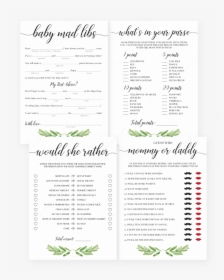 Green Leafy Baby Shower Games Bundle Printable By Littlesizzle - Mommy Or Daddy Baby Game, HD Png Download, Transparent PNG