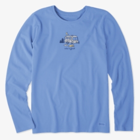 Women S Airstream Campfire Long Sleeve Vintage Crusher - T-shirt, HD Png Download, Transparent PNG