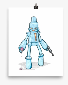 Excited Robot With Raygun - Cartoon, HD Png Download, Transparent PNG