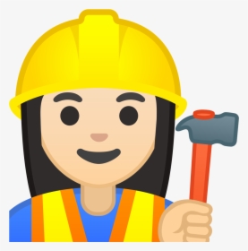 Woman Construction Worker Light Skin Tone Icon - Work Emoji, HD Png Download, Transparent PNG
