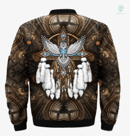 Snowy Owl Native American Mandala Over Print Bomber - Native American White Owl, HD Png Download, Transparent PNG