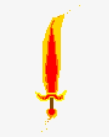 Transparent Fire Sword Png - Fire Sword Pixel Art, Png Download, Transparent PNG