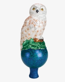 Old World Christmas White Snowy Owl Glass Tree Topper - Snowy Owl, HD Png Download, Transparent PNG