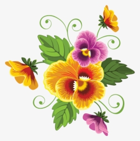 ✿ Pensées, Tube Png Fleur, Dessin / Flower Drawing - Flores Vintage Jade Png, Transparent Png, Transparent PNG