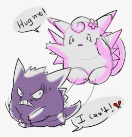 Gengar And Clefable - Gengar And Clefable Love, HD Png Download, Transparent PNG